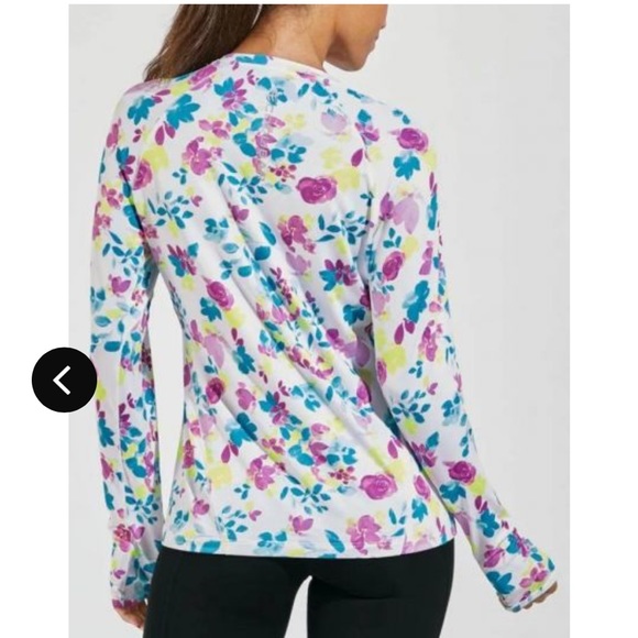 Coolibar UV Long Sleeve Devi, Dynamic Floral Fitness Shirt - Picture 2 of 8